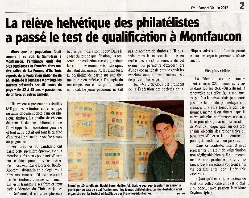  Le Franc-Montagnard 30 juin 2012-David Borer de Bonfol